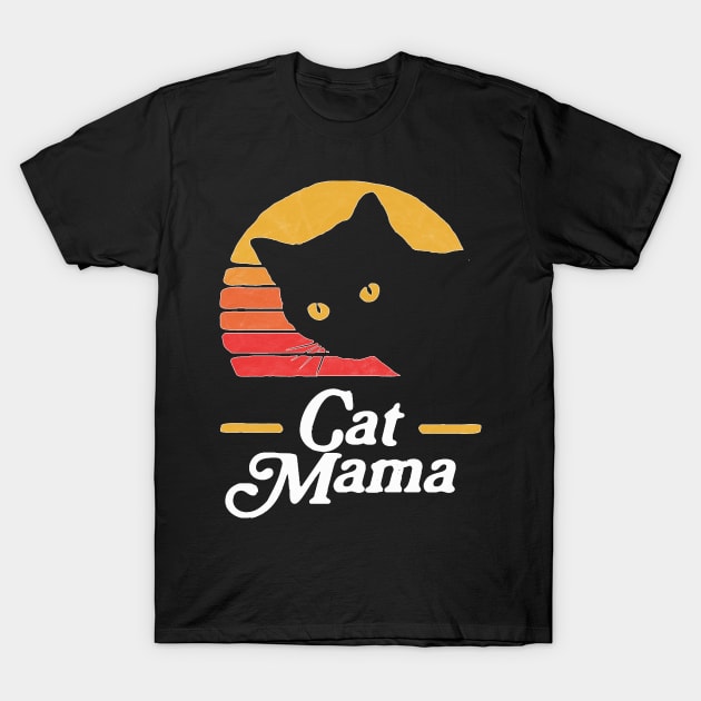 Cat Mama Vintage Eighties Style Cat Retro Distressed T-Shirt by Activate